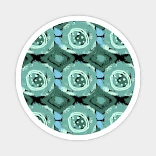 Rough abstract green and blue Magnet